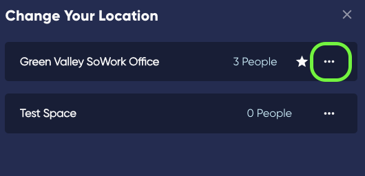 The SoWork Change Your Location Menu